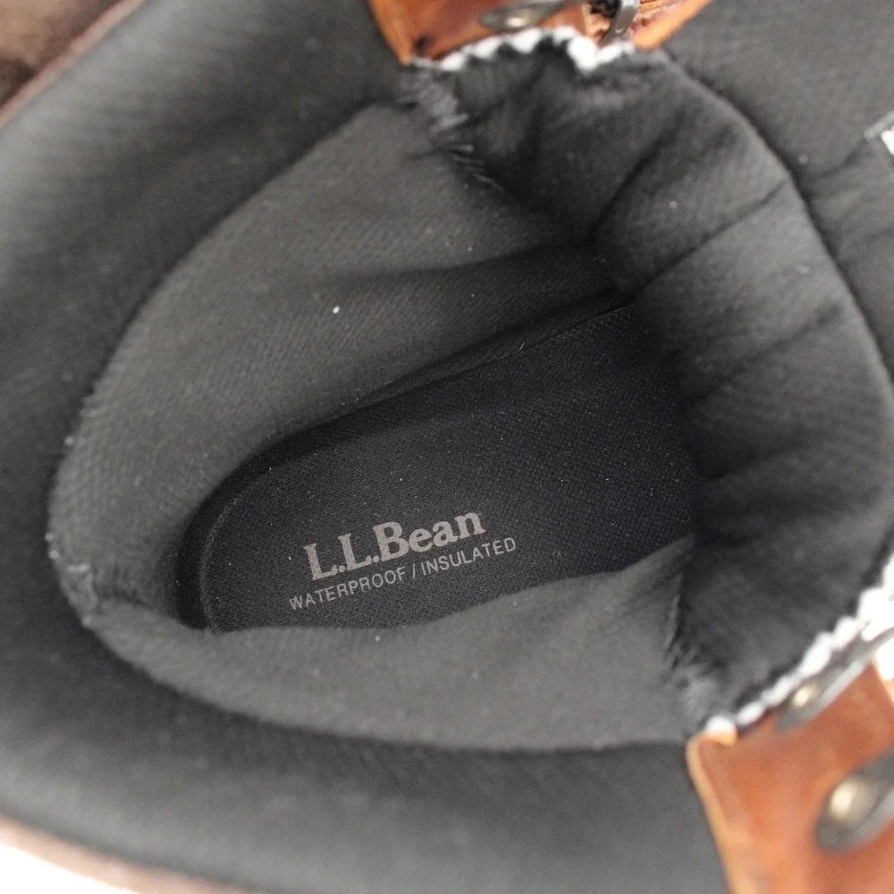 LL Bean Storm Chaser Boots Mens Size 8M Brown Leather Insulated 200g Waterproof